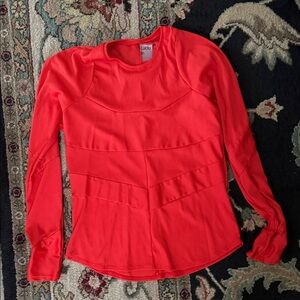 Orange/res long sleeve tennis shirt